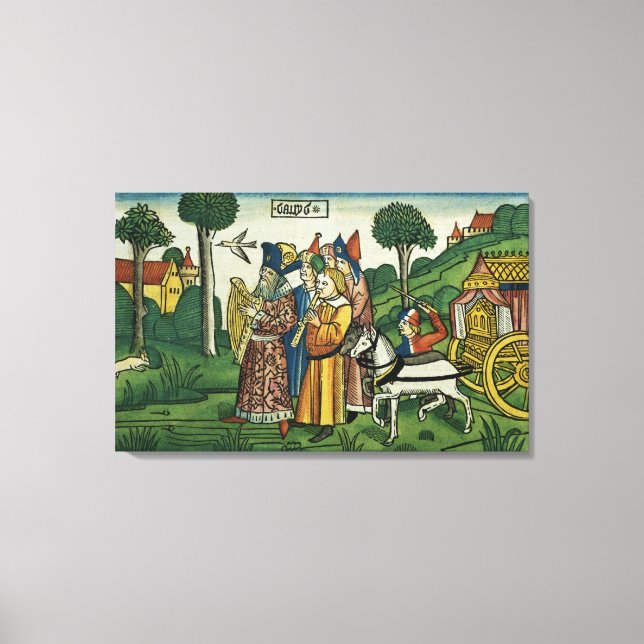 2 Samuel 6 1-5 David för Ark till Jerusalem. Canvastryck (Framsida)