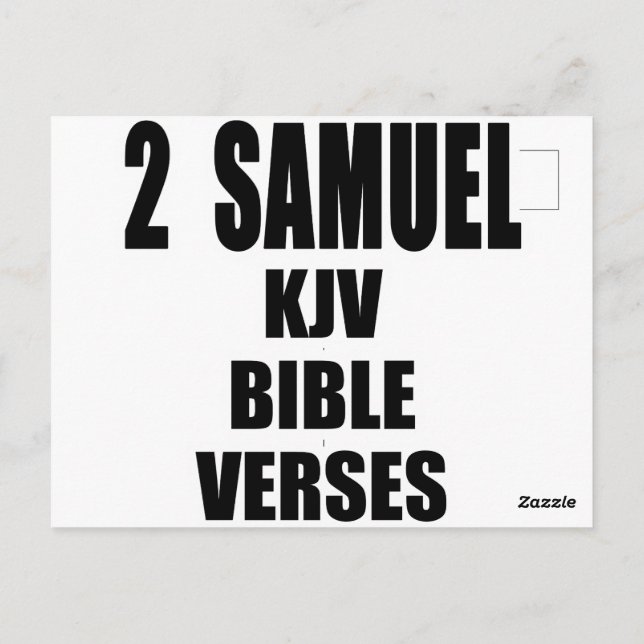 "2 Samuel KJV Bibelverser" Text Vykort (Baksida)