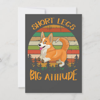 2 Short Legs Big Attitude corgi Inbjudningar