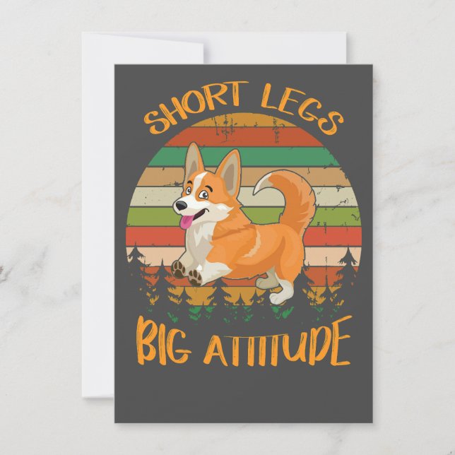 2 Short Legs Big Attitude corgi Inbjudningar (Framsida)