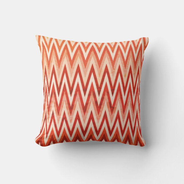 2 Sida 2 Färger Rustic Fall Färg Chevron Mönster Kudde (Framsida)