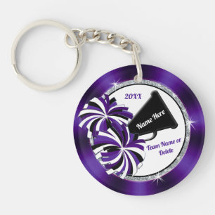 2 Sida, Lila, Vit, Svart, Cheer Keychains