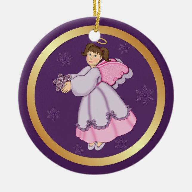 2 Sida - Snowflake Angel Ornament (Framsidan)