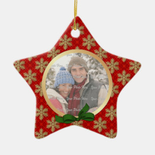 2 Sida - Snowflake Helgdag Photo Ornament