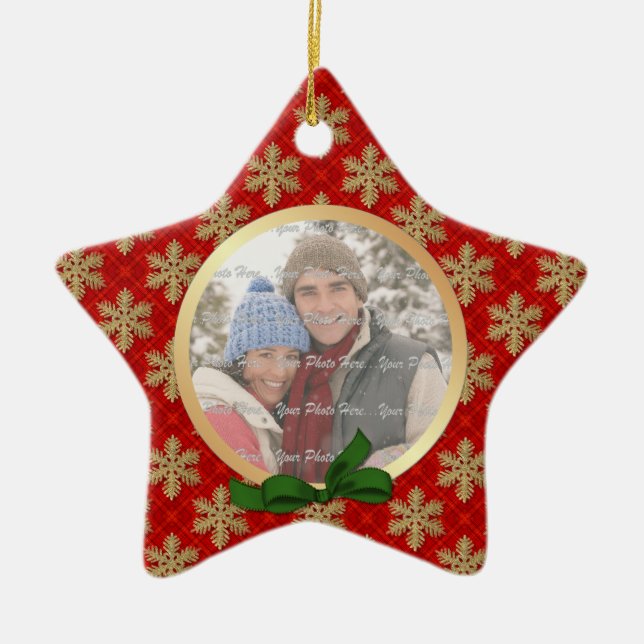 2 Sida - Snowflake Helgdag Photo Ornament (Framsidan)