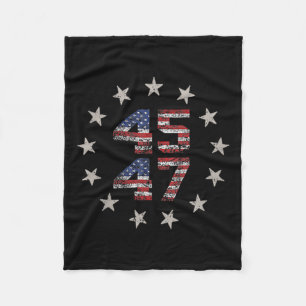 2 Sida Trump 2024 President 45 47 American Flagga Fleecefilt