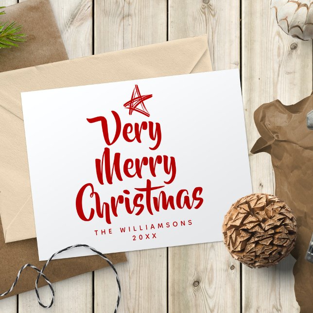 2 Sida VERY GOD JUL-fotokort Helgdag Julkort (2 Sided VERY MERRY CHRISTMAS Photo Holiday Card)