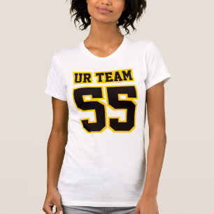 2 Sida WHITE BLACK GULD Bella Canvas Kvinnor T Shirt