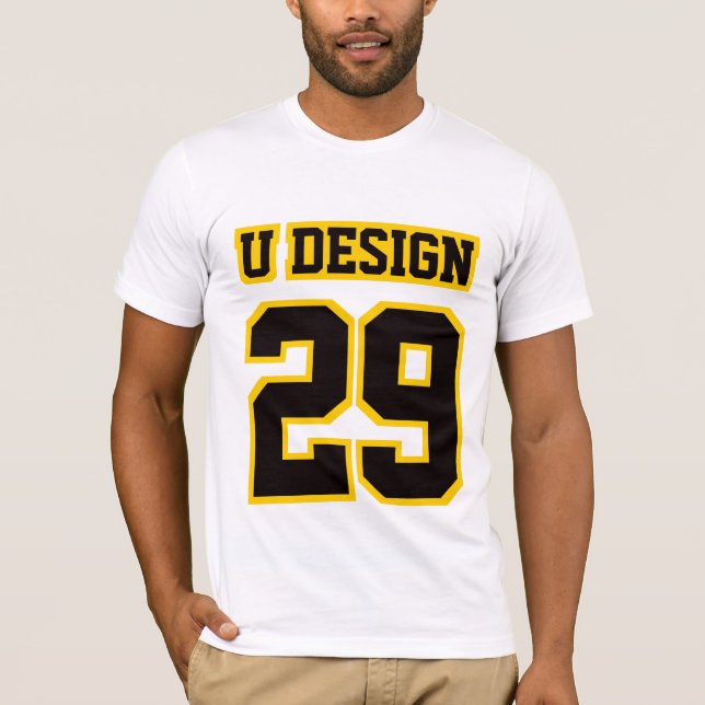 2 Sida WHITE BLACK GULD Bella Canvas Manar Tee Shirt (Framsida)