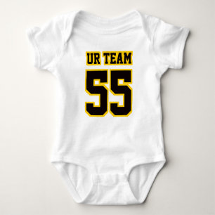 2 Sida WHITE BLACK GULD Bodydress Football Jersey Tee