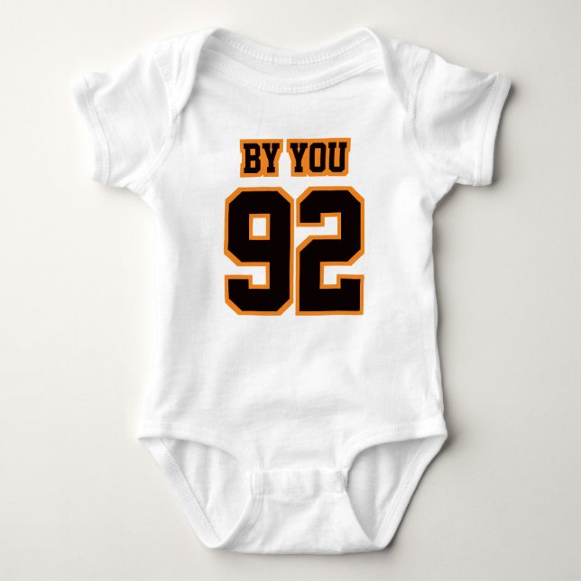 2 Sida WHITE BLACK ORANGE Bodydress Football Jerse Tee (Framsida)