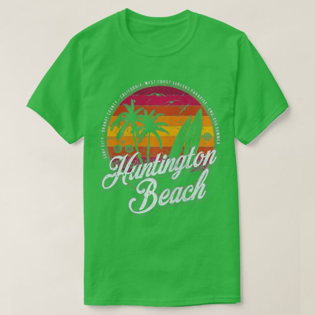 2 Sided Huntington Beach Surfa City California Vin T Shirt (Design framsida)