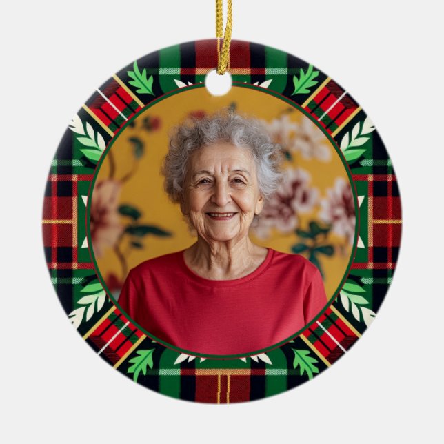 2 sided Memorial Christmas plaid ornament (Framsidan)