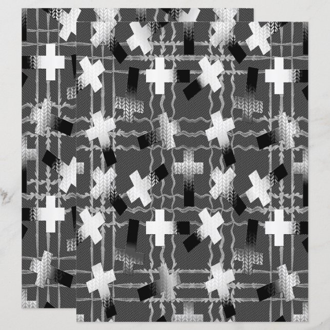 2-Sided Sown in Faith Grayscale Scrapbook Paper (Fram/baksida)