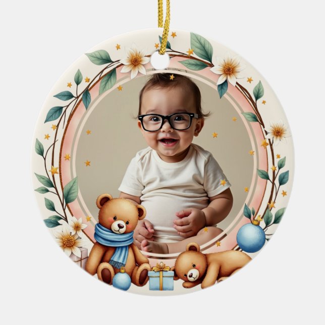 2 sided Twinkle Bear Julgransprydnad Keramik (Framsidan)