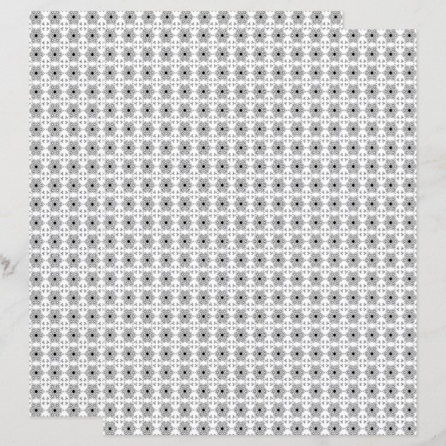 2-Sided W&B Mediterranean Tile Scrapbook Page (Fram/baksida)