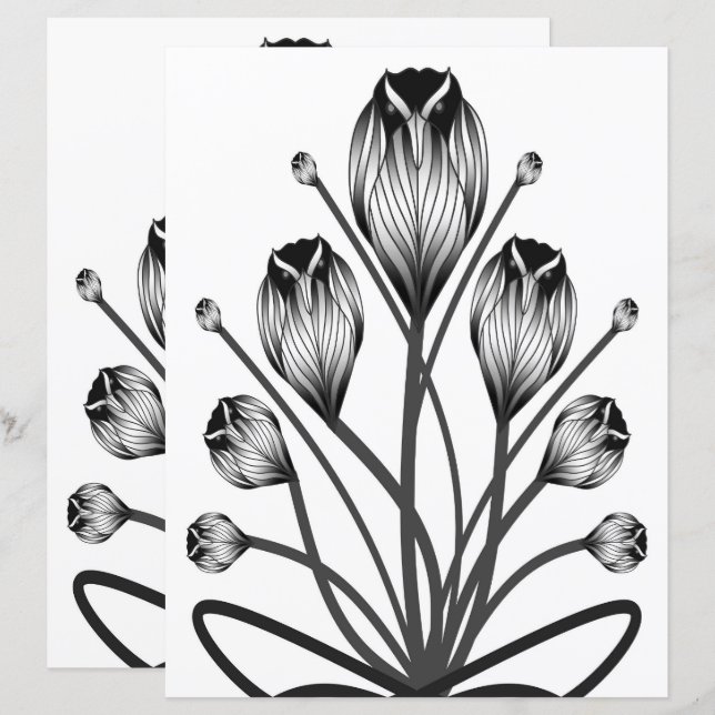 2-Sided W&B Tulip Owlsprey H&S Scrapbook Page (Fram/baksida)