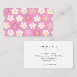2 sides Cherry Blossom "SAKURA" Pink 名刺 Visitkort