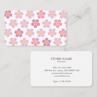 2 sides Cherry Blossom "SAKURA" White 名刺 Visitkort