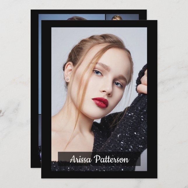 2-sidig 5-foto-Actor-modell 5.5x7.5-kombinations-/ Inbjudningar (Fram/baksida)