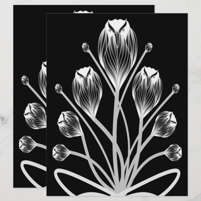 2-sidig B&W Tulip Owlsprey H&S Scrapbookssida (Fram/baksida)