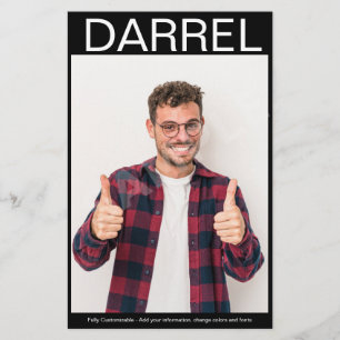 2 sidig Foto Comp Zed-kort Skådespelare Flygblad