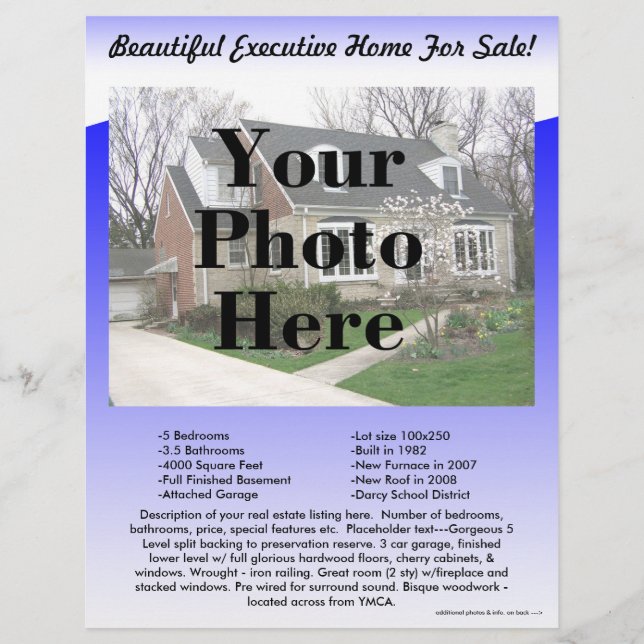 2-sidig Gods-listningsFlyer Reklamblad (Framsidan)