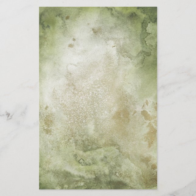 2-sidig Grönt och Guld vattenfärgssoppa Papper (Framsida)