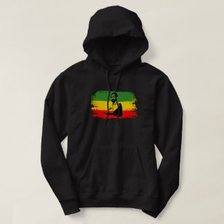 2-sidig Haile Selassie MÖRK T-shirt Hoodie