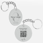 2-sidig Logotyp- och QR-kod för Grått Company Busi<br><div class="desc">Nyckelkedja för akrylbaserad Logotyp i anpassningsbar med en enkel minimidesign,  tillverkad av ultrahållbar akrylsyra,  UV-resistent och vattentät. Lägg till URL:en för att skapa QR-kod. logotyp och text.</div>