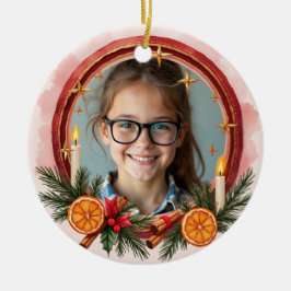 2-sidig minnes- julglöd julgransprydnad keramik