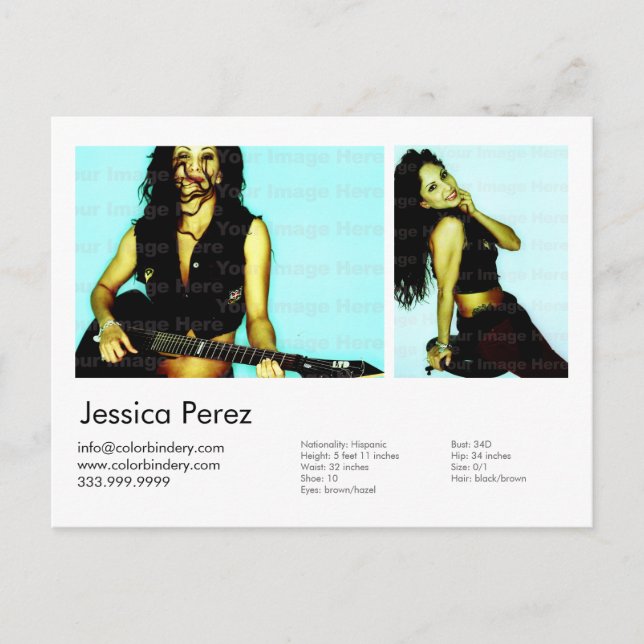 2-sidig skådespelare och modell 2-korthörarkomp vykort (Framsida)