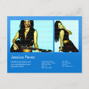 2-sidig skådespelare och modell 2-snabbblå hörlurs vykort