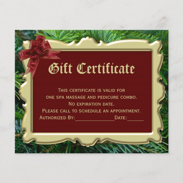 2-sidig utskrift av julcertifikat, Helgdag Gift-ce (Framsida)