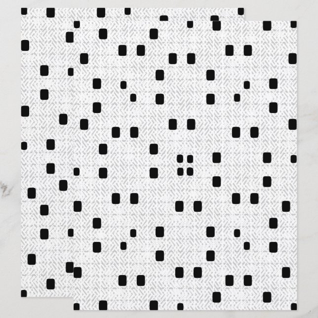 2-sidig W&B Texturerad Minimalism Scrapbook-sida (Fram/baksida)