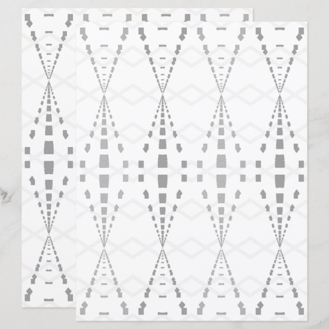2-sidiga Ley Lines Svagt Gråskalig Scrapbook-sida (Fram/baksida)
