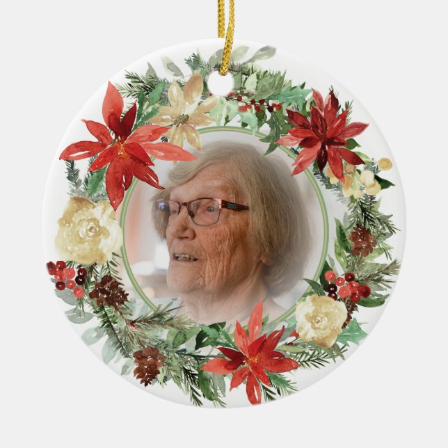 2 sidiga minnesstund - julprydnad julgransprydnad keramik (Framsidan)