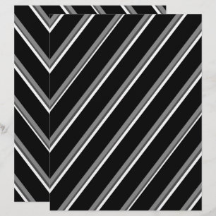 2-sidiga svartvita diagonala ränder Scrapbook-sida