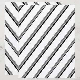 2-sidigt W&B diagonalt randigt scrapbookblad