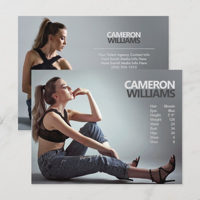 2 Sidomodellagenter - marknadsföring Vykort (Fram/baksida)