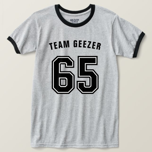 2 Sidonummer 65 Ringer T Shirt (Design framsida)
