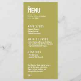 2 sidor MENU + DRINKS minimalistiskt fet Meny
