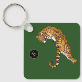 2 sidor Unga, Vild och fri tigermonogramGrönt Nyckelring