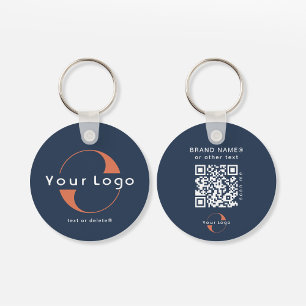 2 sidors Logotyps- och QR-kod för Blue Company Bus Nyckelring