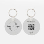 2 sidors Logotyps- och QR-kod för företag i Silver Nyckelring<br><div class="desc">Kortkedjor för personlig,  ljus och vattentät Logotyp med en enkel minimidesign. Lägg till URL:en för att skapa QR-kod,  logotyp och text.</div>