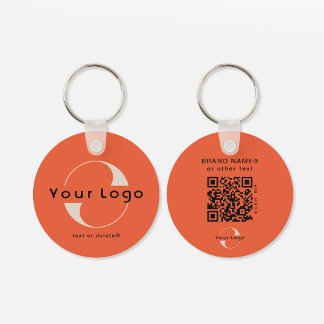 2 sidors Logotyps- och QR-kod för Orange Company B Nyckelring