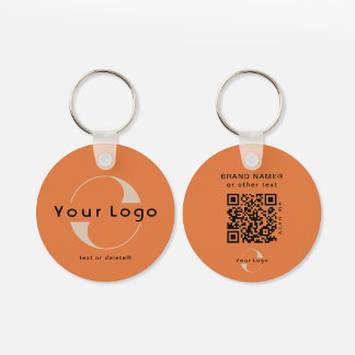 2 sidors Logotyps- och QR-kod för Orange Company B Nyckelring