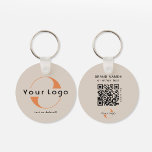2 sidors Logotyps- och QR-kod för Tan Company Nyck Nyckelring<br><div class="desc">Kortkedjor för personlig,  ljus och vattentät Logotyp med en enkel minimidesign. Lägg till URL:en för att skapa QR-kod,  logotyp och text. - finns i många färg för att du ska kunna identifiera ditt varumärke i kostym: https://www.zazzle.com/collections/business_double_sided_keychains-119019686064790535</div>