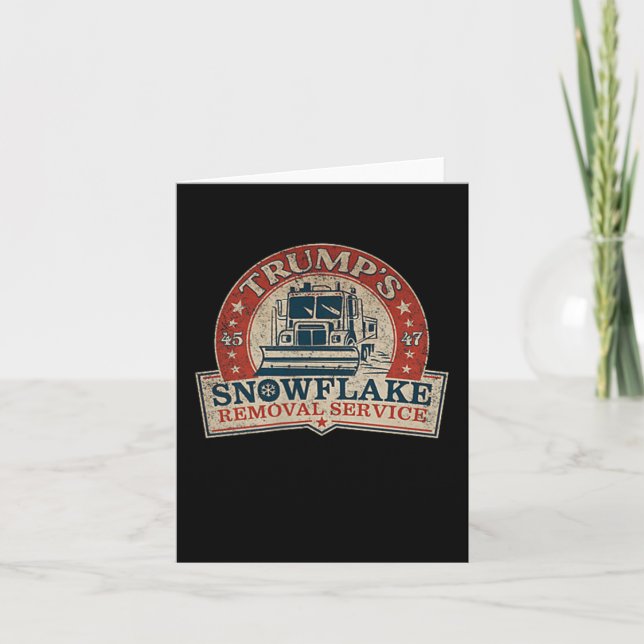 2 Sidotrumpar Snöflake Removal Service Funny Trum  Kort (Framsida)