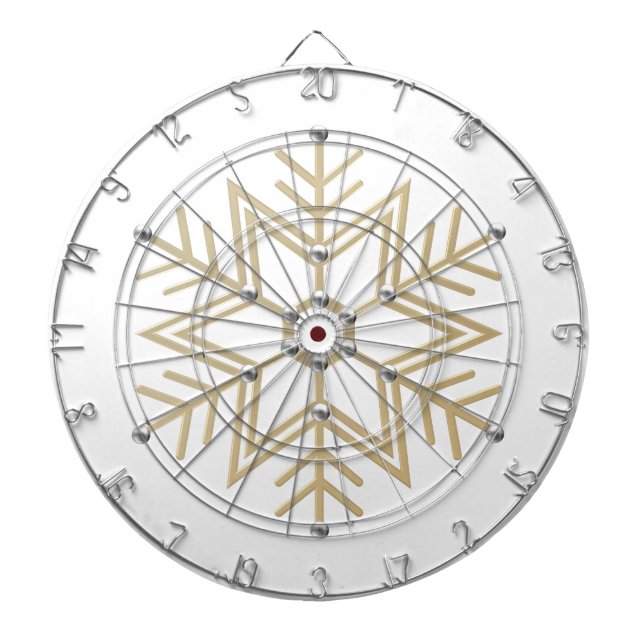 2-Silver och Guld Snowflake 3-D-utseende Darttavla (Framsidan)